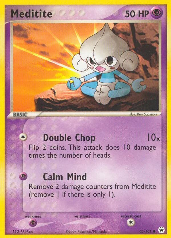 Meditite card front, EX Hidden Legends 65/101