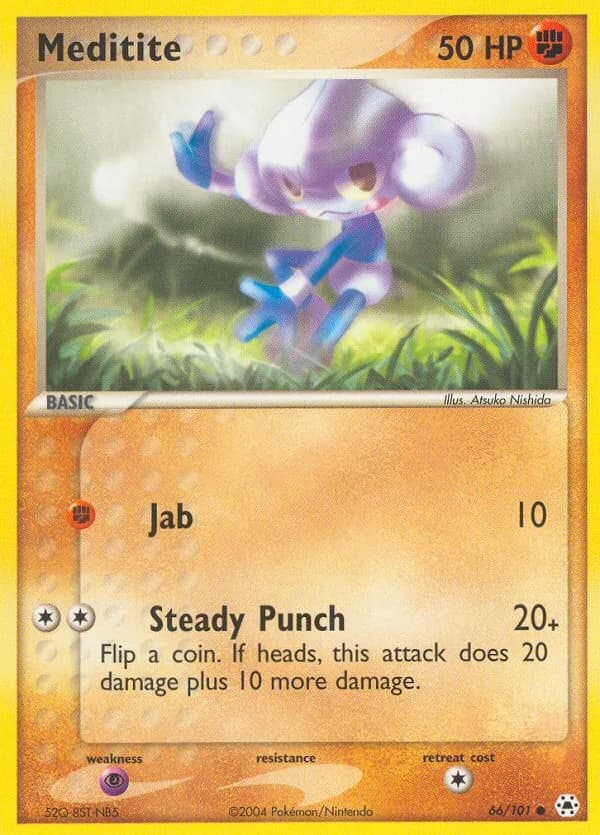 Meditite card front, EX Hidden Legends 66/101