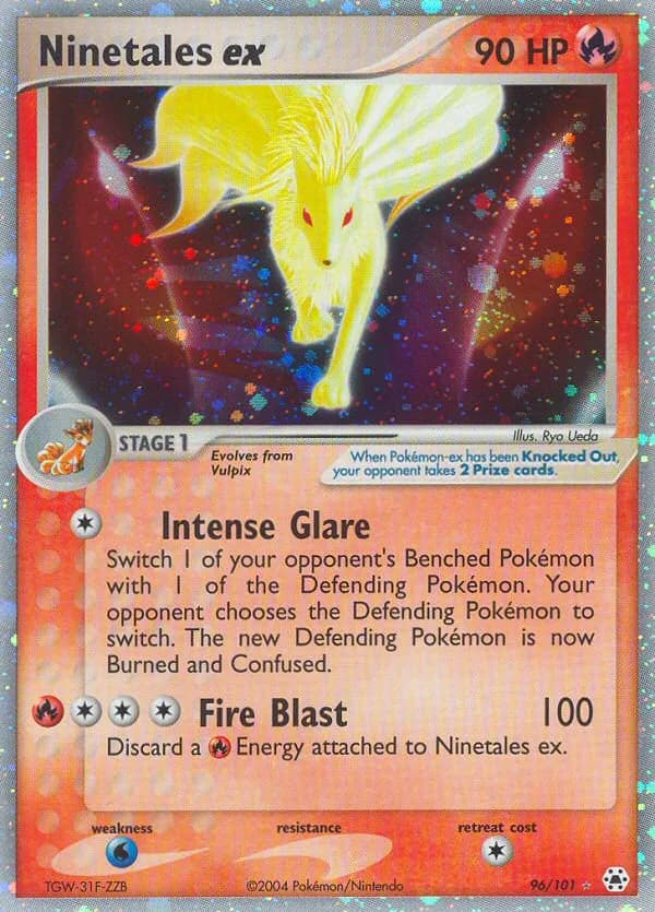 Ninetales ex card front, EX Hidden Legends 96/101