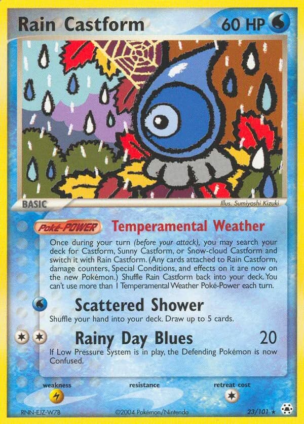 Rain Castform card front, EX Hidden Legends 23/101