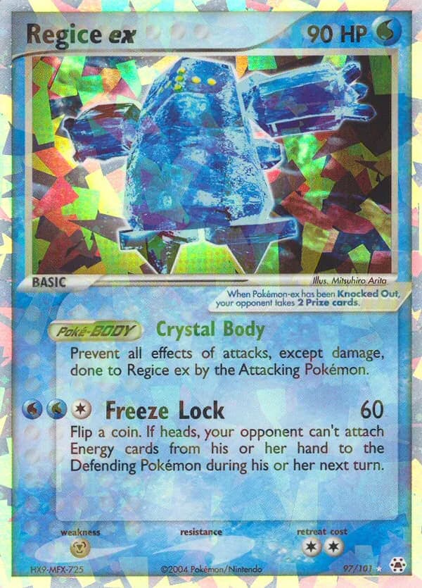 Regice ex card front, EX Hidden Legends 97/101