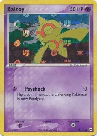 Baltoy reverse holo card front, EX Hidden Legends 52/101