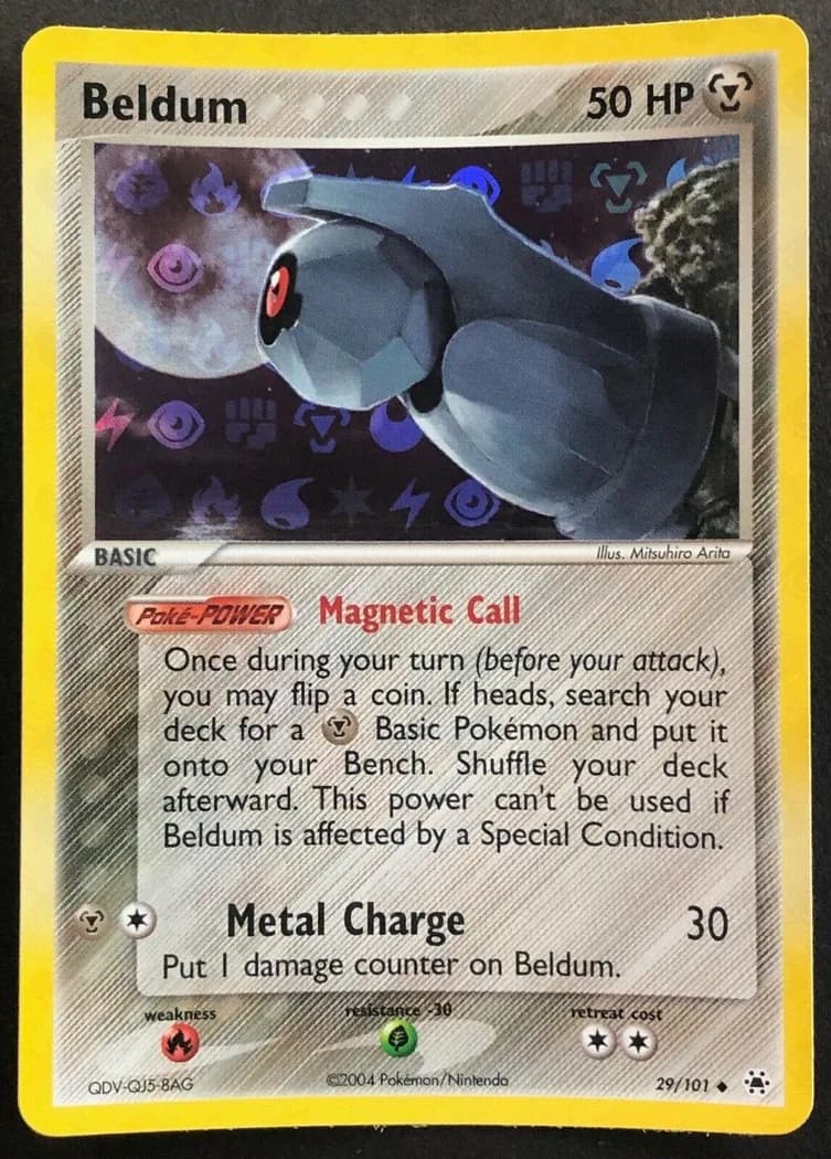 Beldum reverse holo card front, EX Hidden Legends 29/101