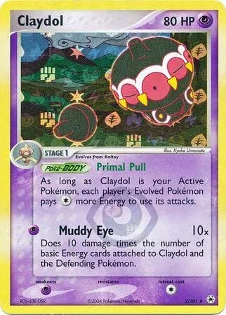 Claydol reverse holo card front, EX Hidden Legends 2/101