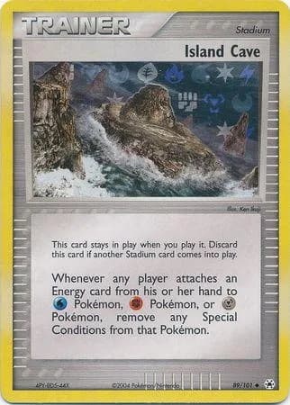 Island Cave reverse holo card front, EX Hidden Legends 89/101