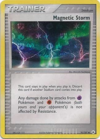 Magnetic Storm reverse holo card front, EX Hidden Legends 91/101