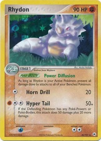 Rhydon reverse holo card front, EX Hidden Legends 46/101