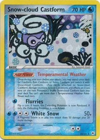 Snow-cloud Castform reverse holo card front, EX Hidden Legends 25/101