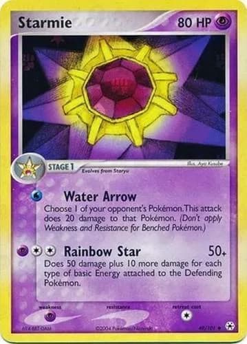 Starmie reverse holo card front, EX Hidden Legends 49/101