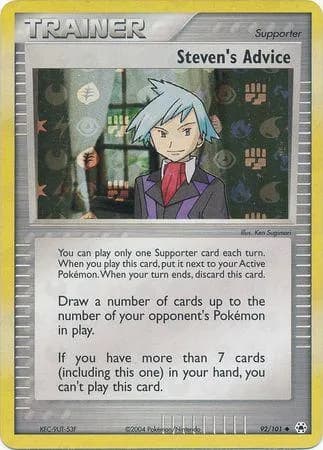 Steven's Advice reverse holo card front, EX Hidden Legends 92/101