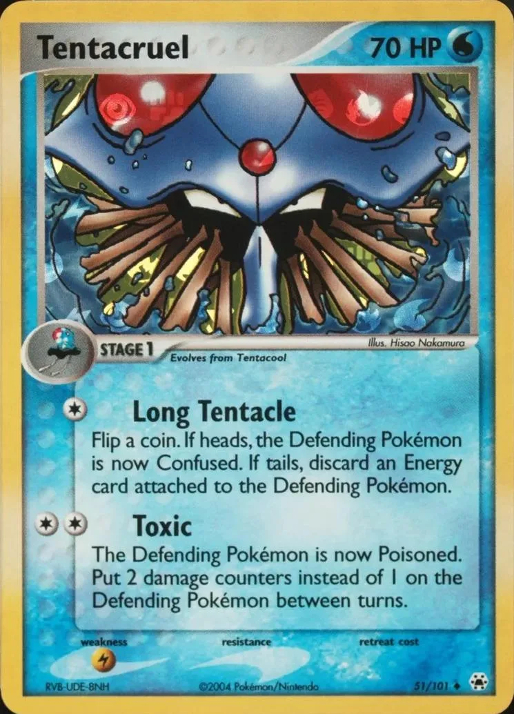 Tentacruel reverse holo card front, EX Hidden Legends 51/101