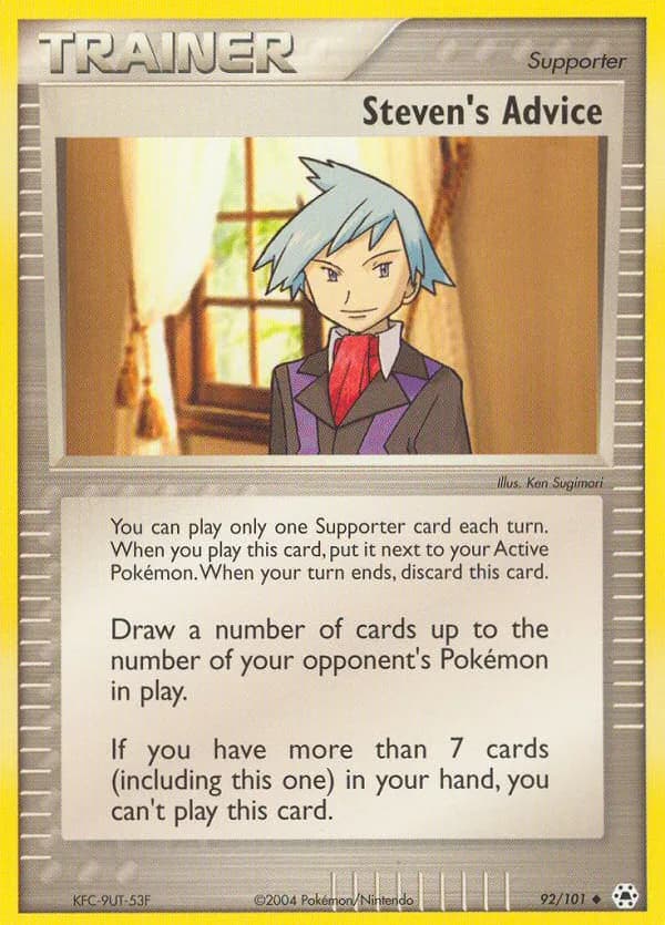 Steven's Advice card front, EX Hidden Legends 92/101