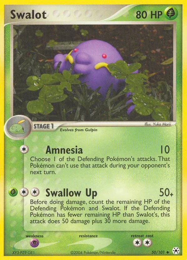 Swalot card front, EX Hidden Legends 50/101