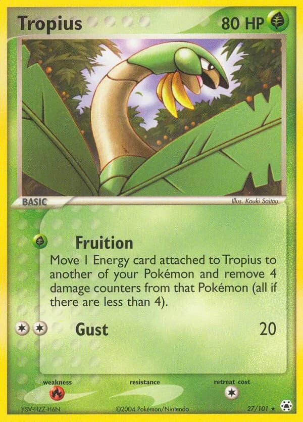 Tropius card front, EX Hidden Legends 27/101