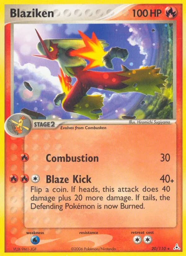 Blaziken card front, EX Holon Phantoms 20/110