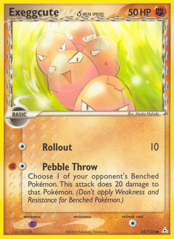 Exeggcute δ card front, EX Holon Phantoms 65/110