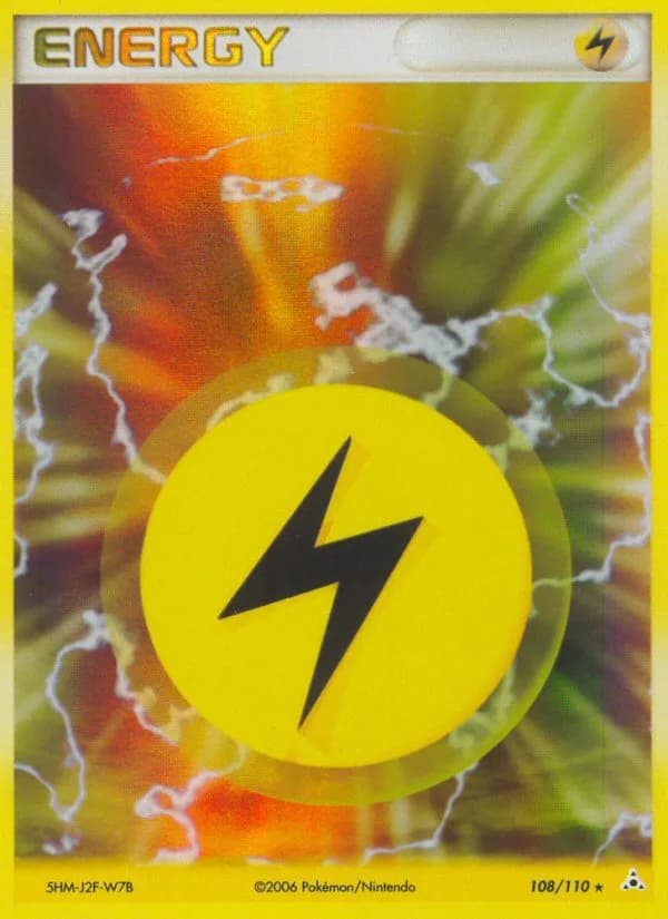 Lightning Energy card front, EX Holon Phantoms 108/110