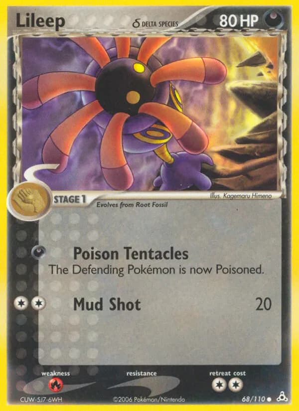 Lileep δ card front, EX Holon Phantoms 68/110