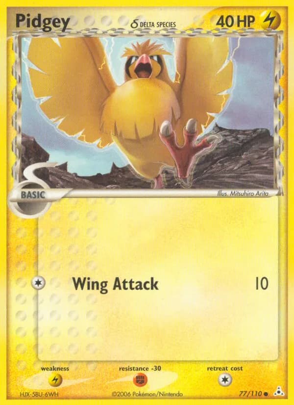 Pidgey δ card front, EX Holon Phantoms 77/110
