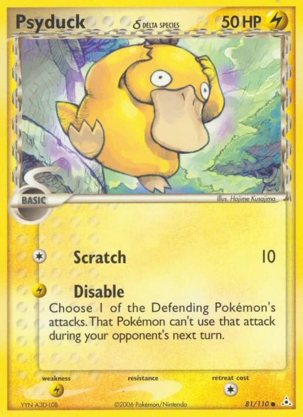 Psyduck δ card front, EX Holon Phantoms 81/110