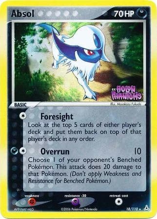 Absol reverse holo card front, EX Holon Phantoms 18/110
