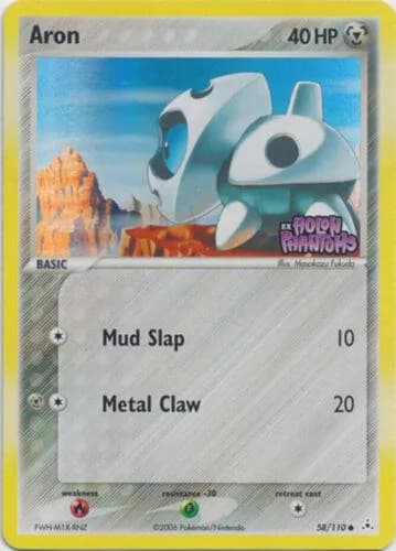 Aron reverse holo card front, EX Holon Phantoms 58/110