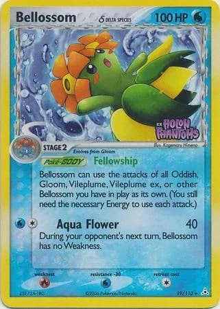 Bellossom δ reverse holo card front, EX Holon Phantoms 19/110