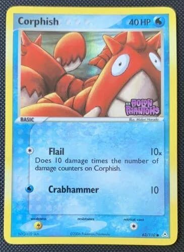 Corphish reverse holo card front, EX Holon Phantoms 63/110