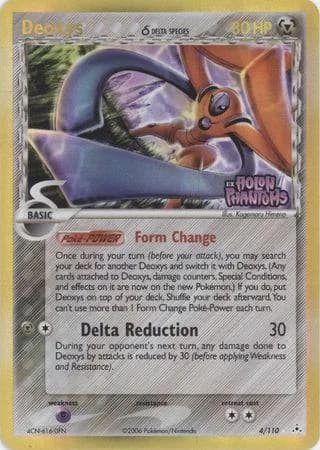 Deoxys δ reverse holo card front, EX Holon Phantoms 4/110
