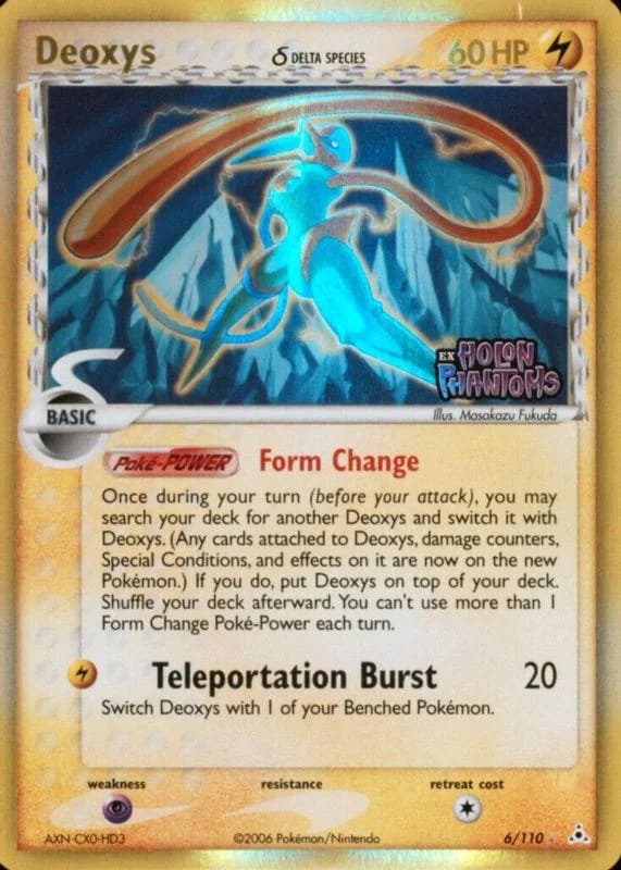 Deoxys δ reverse holo card front, EX Holon Phantoms 6/110