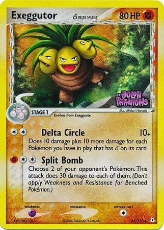 Exeggutor δ reverse holo card front, EX Holon Phantoms 41/110