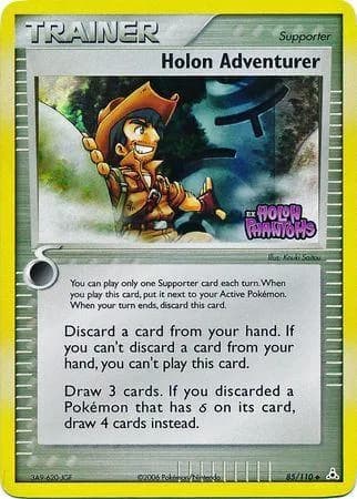 Holon Adventurer reverse holo card front, EX Holon Phantoms 85/110