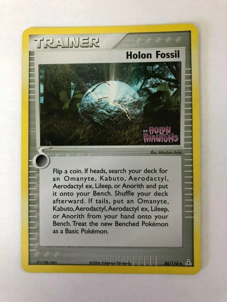 Holon Fossil reverse holo card front, EX Holon Phantoms 86/110