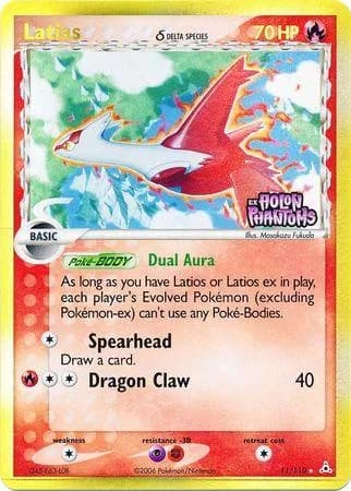 Latias δ reverse holo card front, EX Holon Phantoms 11/110