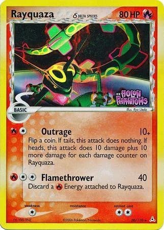 Rayquaza δ reverse holo card front, EX Holon Phantoms 26/110