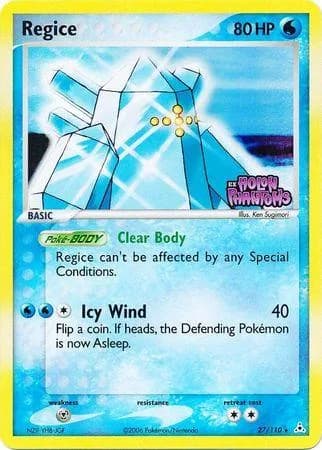 Regice reverse holo card front, EX Holon Phantoms 27/110