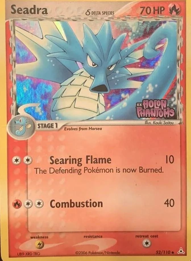 Seadra δ reverse holo card front, EX Holon Phantoms 52/110