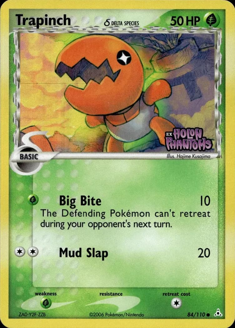 Trapinch δ reverse holo card front, EX Holon Phantoms 84/110
