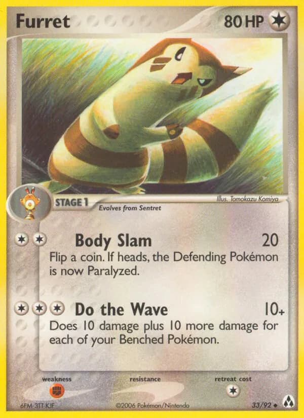 Furret card front, EX Legend Maker 33/92