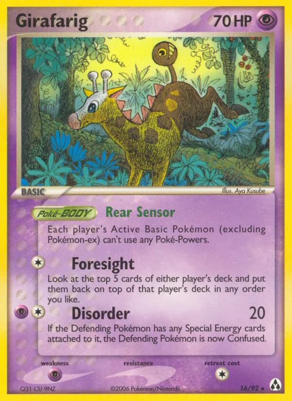 Girafarig card front, EX Legend Maker 16/92