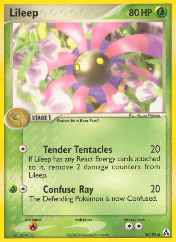 Lileep card front, EX Legend Maker 56/92