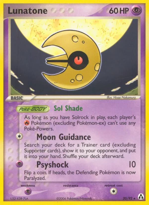 Lunatone card front, EX Legend Maker 20/92