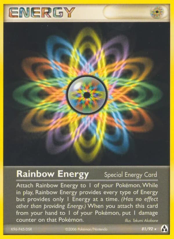 Rainbow Energy card front, EX Legend Maker 81/92