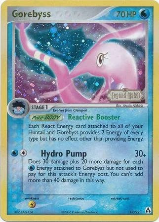 Gorebyss reverse holo card front, EX Legend Maker 17/92