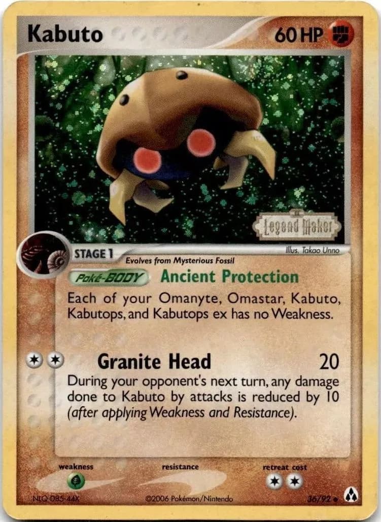 Kabuto reverse holo card front, EX Legend Maker 36/92