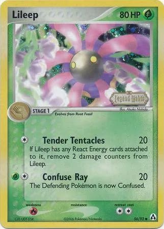 Lileep reverse holo card front, EX Legend Maker 56/92