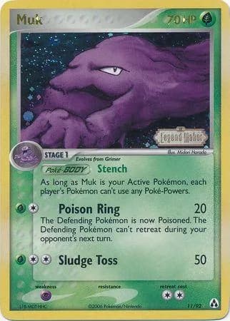 Muk reverse holo card front, EX Legend Maker 11/92