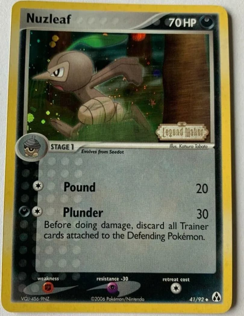Nuzleaf reverse holo card front, EX Legend Maker 41/92