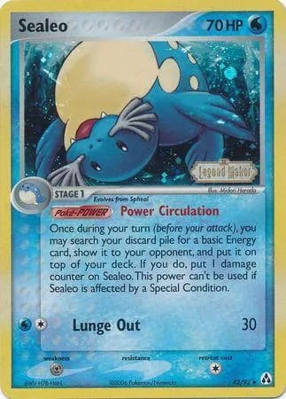 Sealeo reverse holo card front, EX Legend Maker 43/92