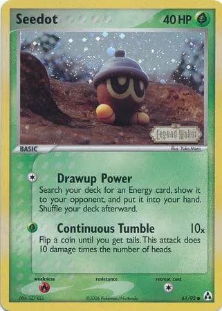 Seedot reverse holo card front, EX Legend Maker 61/92